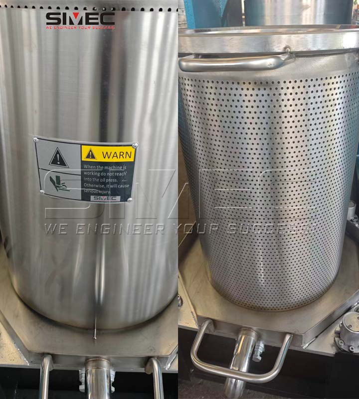 hydraulic-oil-press-stainless-steel-barrel
